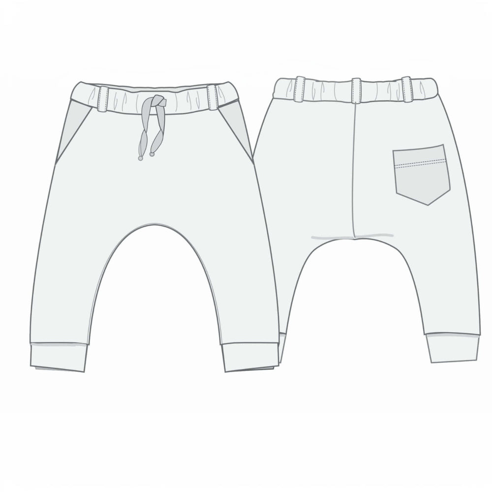 Haremshose PDF Schnittmuster DADO – Baggy Kinderhose mit Taschen 92/98–140/146 Schnittmuster für Kinderhose mit Taschen