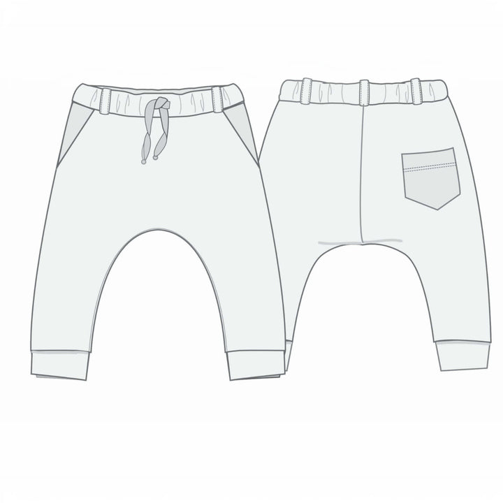 Haremshose PDF Schnittmuster DADO – Baggy Kinderhose mit Taschen 92/98–140/146 Schnittmuster für Kinderhose mit Taschen