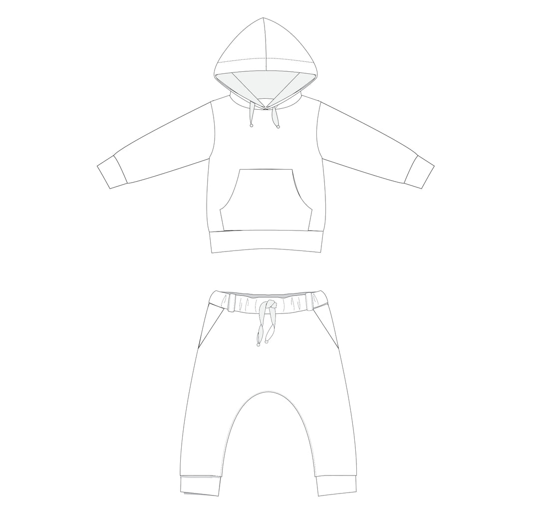 Schnittmuster Set Hoodie Hose FLY DADO PDF 2-in-1 Taschen