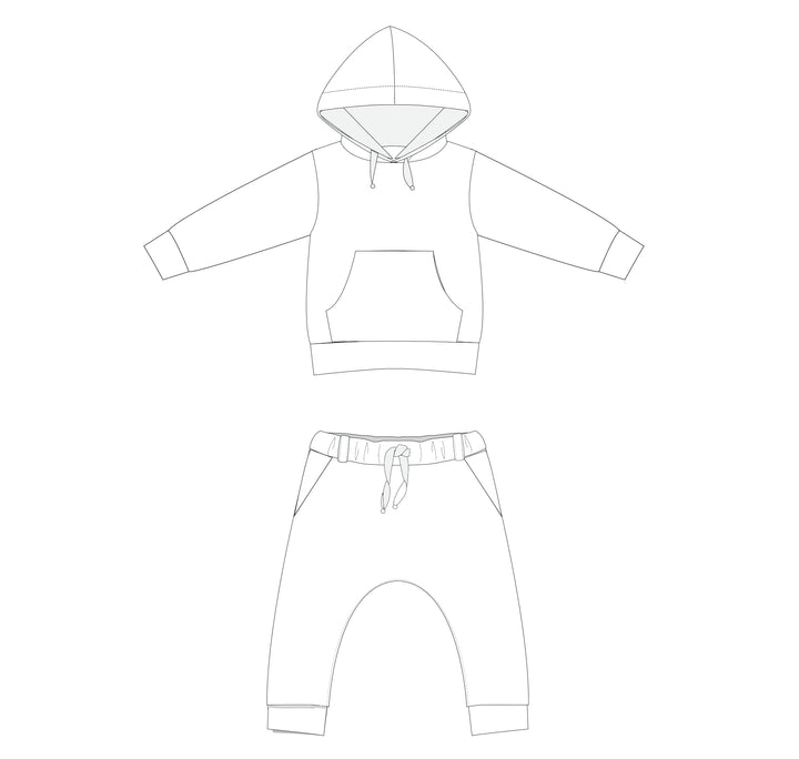 Schnittmuster Set Hoodie Hose FLY DADO PDF 2-in-1 Taschen