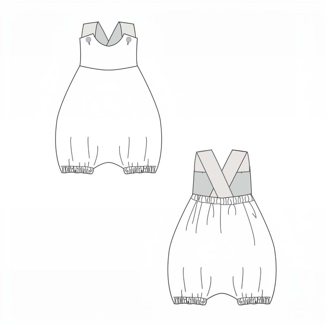Baby Overall PDF Schnittmuster LUNA CHARLOTTE – 2-in-1 Set 50/56–86/92