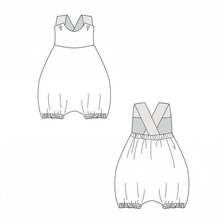 Baby Overall PDF Schnittmuster LUNA CHARLOTTE – 2-in-1 Set 50/56–86/92