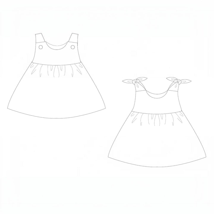 Babykleid PDF Schnittmuster LIPSIA CLARA – 2 Varianten 62/68–98/104