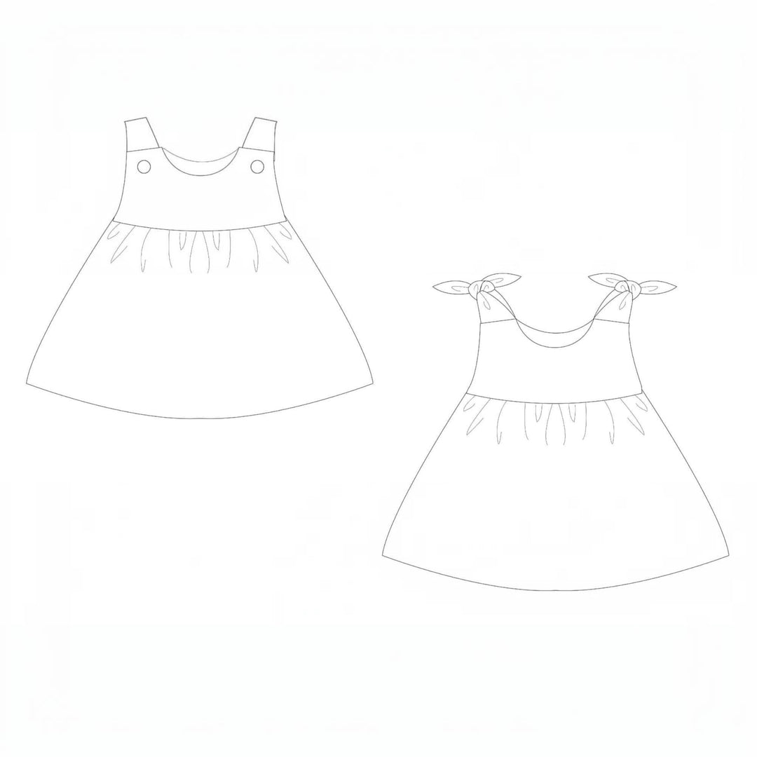 Babykleid PDF Schnittmuster LIPSIA CLARA – 2 Varianten 62/68–98/104