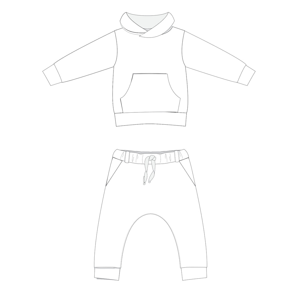 Schnittmuster Set Hoodie Hose FLY DADO PDF 2-in-1 Taschen