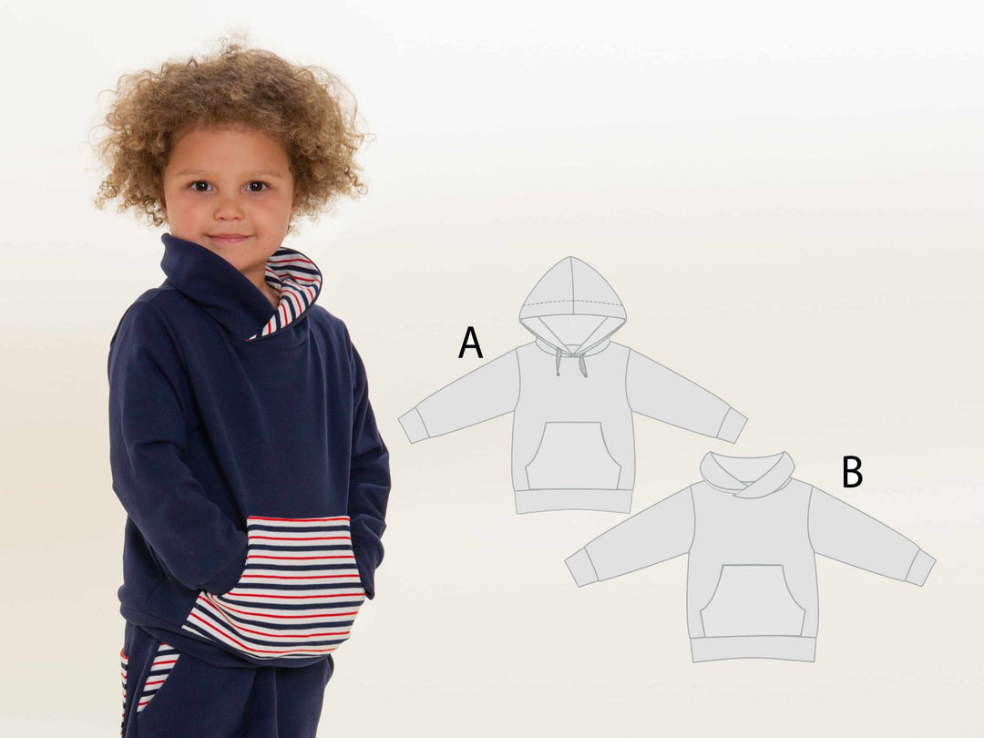 FLY und DADO Schnittmuster Sweatshirt Hoodie und Haremshose, Jogginghose