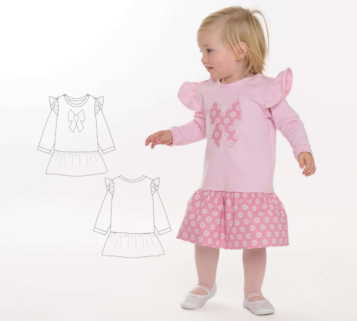 Schnittmuster Baby Sweatshirt und Kleid SOPHIE PDF 2-in-1
