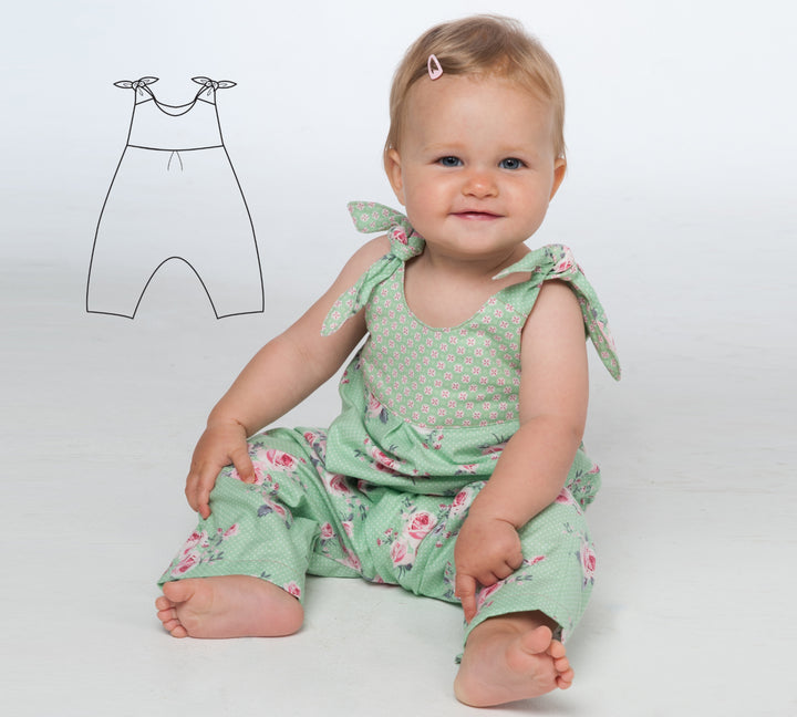 Sewing Pattern Set Romper Overalls LUNA CHARLOTTE PDF Sizes 0m-2y
