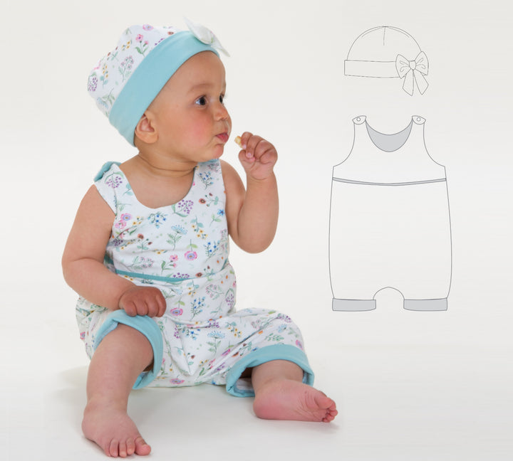 DOLCE baby romper and MILA hat Sewing pattern - sets pattern PDF | Sizes 1m–3y | Beginner-Friendly | Instant Download | I Newborn–3Y