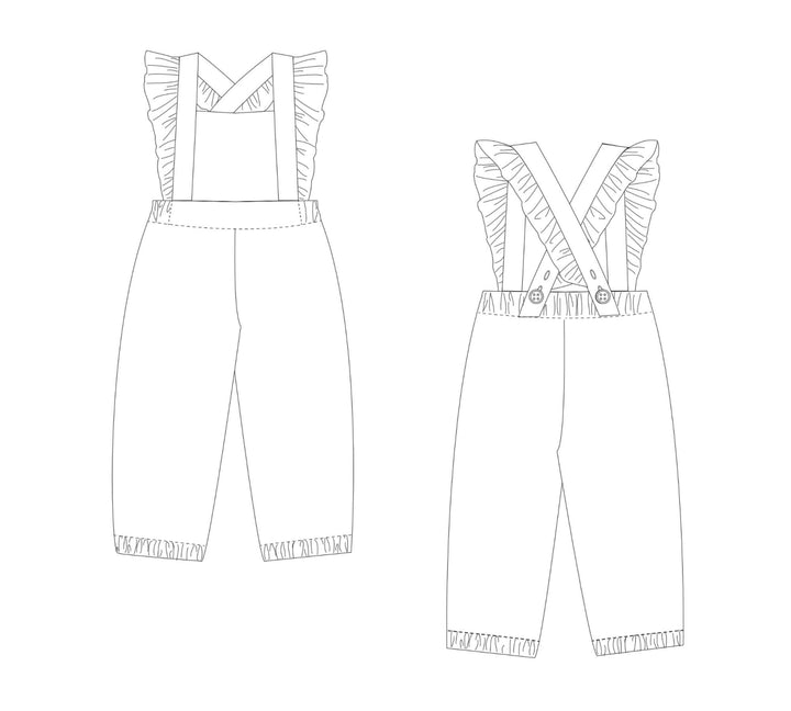 Schnittmuster Latzhose DAISY PDF Größen