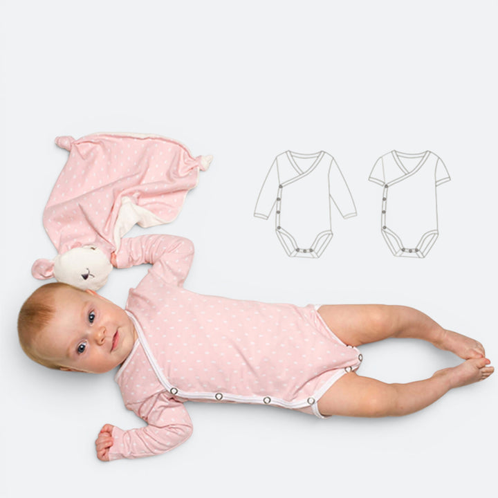 Baby Wickelbody PDF Schnittmuster CIELO – Langarm & Kurzarm 38/44–86/92