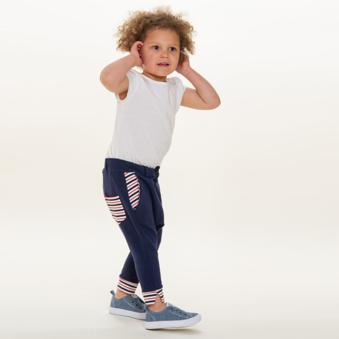 Baby Sweatpants Sewing Pattern PDF – Toddler Girl Pants with Elastic Waistband &amp; Pockets – Beginner-Friendly Instructions – Sewing Sweatpants DADO