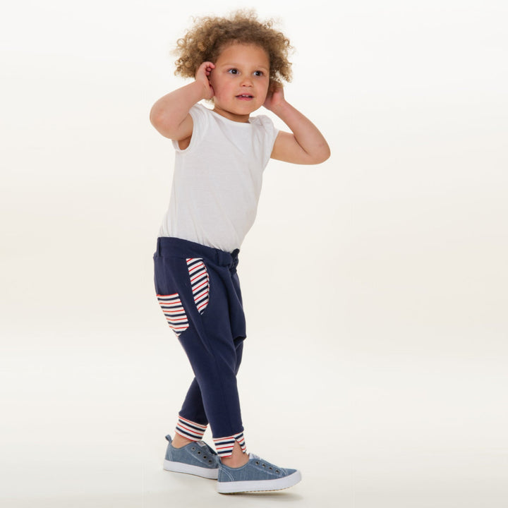 Baby Sweatpants Sewing Pattern PDF – Toddler Girl Pants with Elastic Waistband &amp; Pockets – Beginner-Friendly Instructions – Sewing Sweatpants DADO