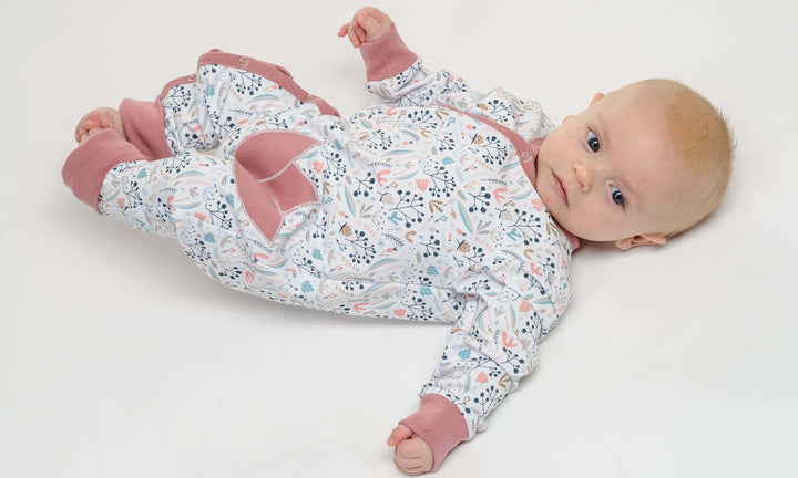 Baby romper with full button placket and cuffs, sewing pattern ebook LISA by Patternforkids