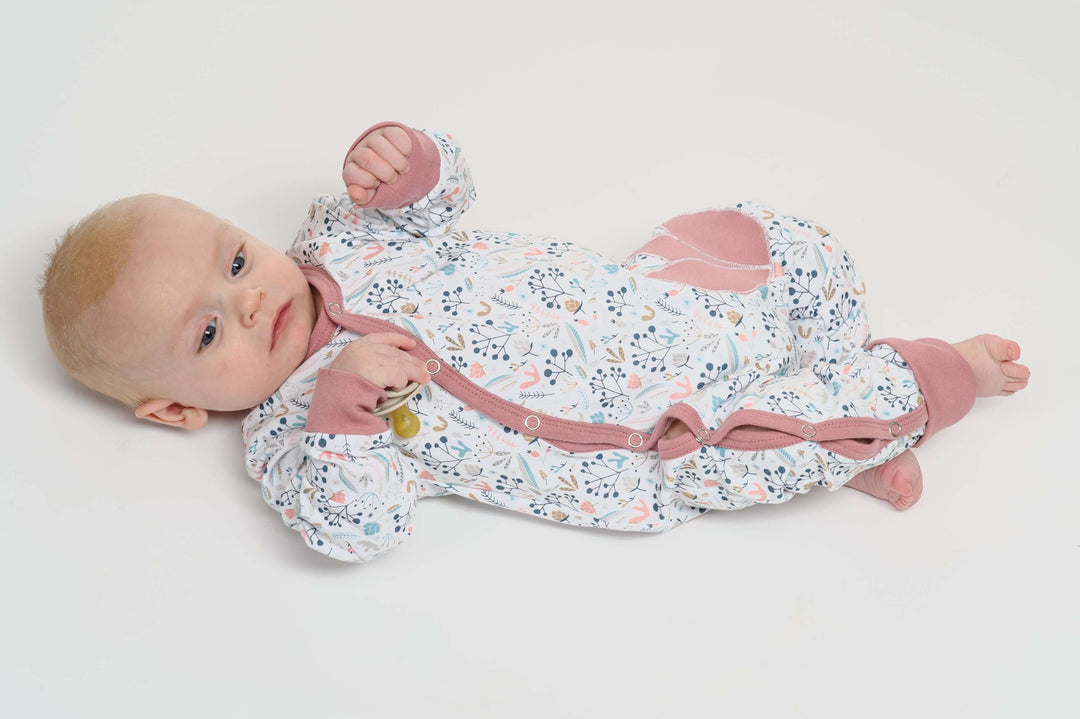 Baby romper with full button placket and cuffs, sewing pattern ebook LISA by Patternforkids