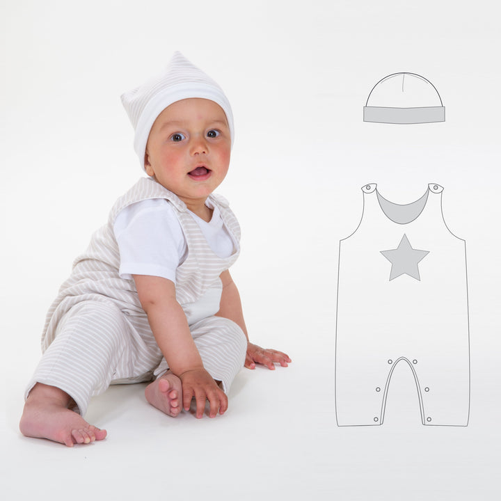 SAND + BUBU Schnittmuster Sets Baby Strampler und Mütze Neugeborene bis 3 Jahre