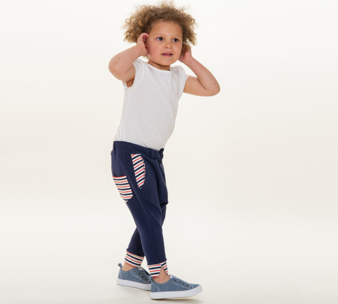 Sewing Pattern Kids Harem Pants DADO PDF Elastic Waist Pockets Sizes 12m-11y