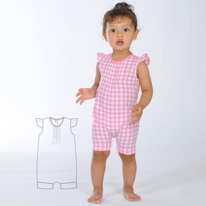 Sewing Pattern Baby Jumpsuit MIA PDF 2 Views Headband Sizes 0m-4y