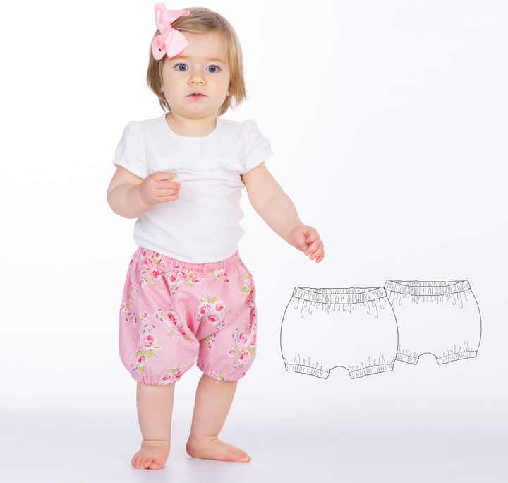 Sewing Pattern Bloomers STELLA PDF Sizes 0m-4y A4