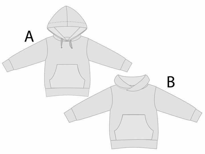 FLY Kinder Hoodie Schnittmuster Größen 12M–11J