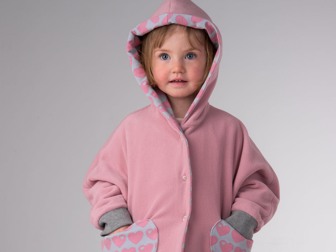 MARA + FIOCCO Mädchen Poncho Schnittmuster mit Kapuze + Ärmel Kombi Set