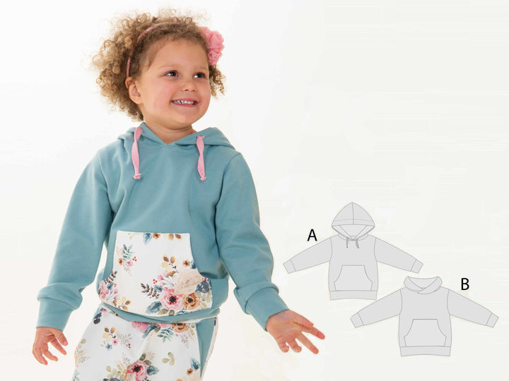 FLY Kinder Hoodie Schnittmuster Größen 12M–11J