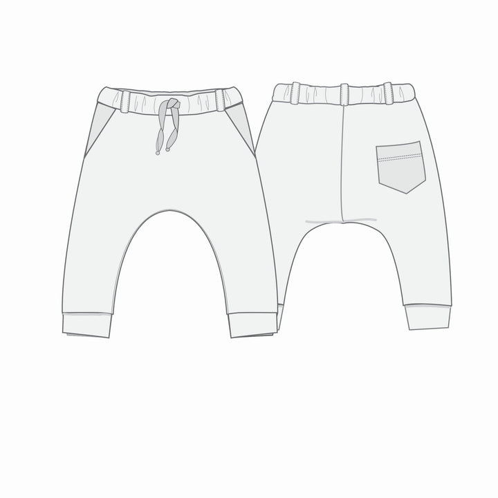 Baby Sweatpants Sewing Pattern PDF – Toddler Girl Pants with Elastic Waistband &amp; Pockets – Beginner-Friendly Instructions – Sewing Sweatpants DADO