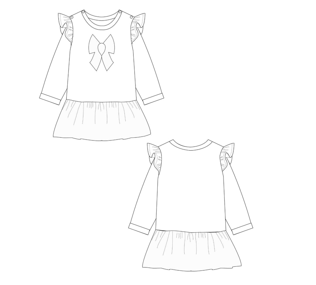 Schnittmuster Baby Sweatshirt und Kleid SOPHIE PDF 2-in-1