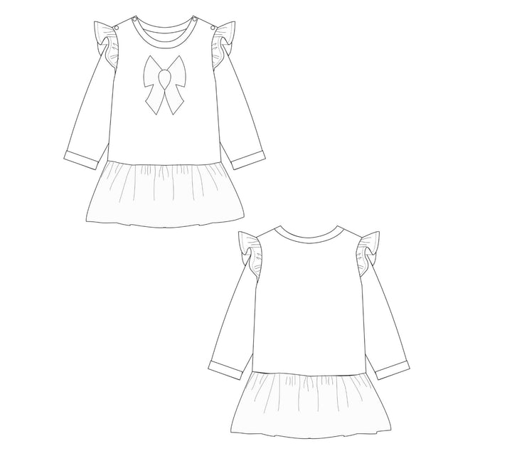 Schnittmuster Baby Sweatshirt und Kleid SOPHIE PDF 2-in-1