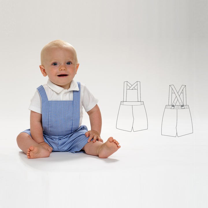Sewing Pattern Bib Overalls MAX PDF 2 in 1 Sizes 6m-7y