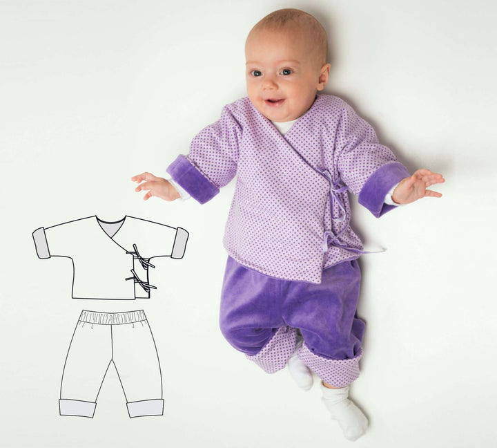 Schnittmuster Set Baby Wickeljacke und Wendehose pdf downlaod