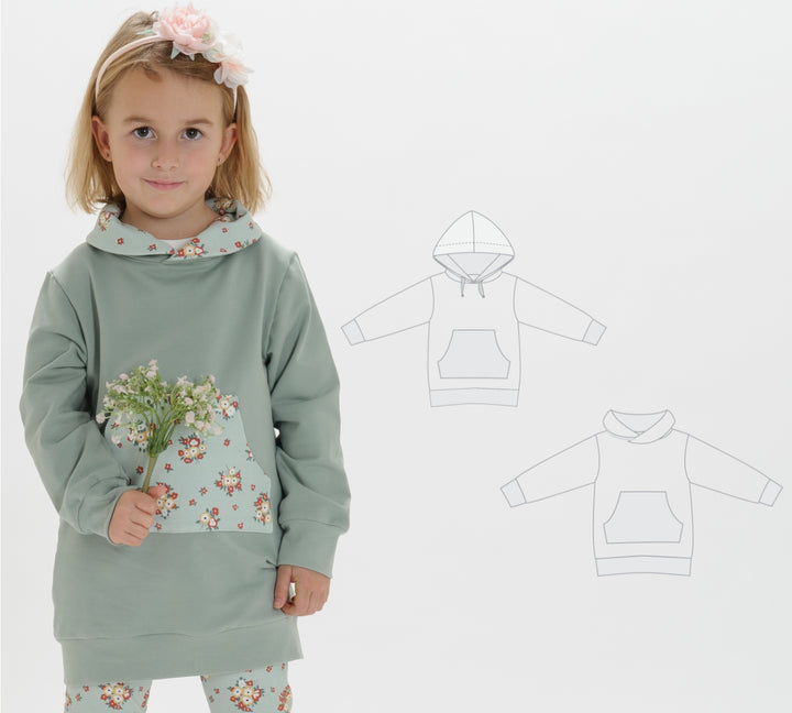 Schnittmuster Mädchen Tunika Hoodie ARWEN PDF