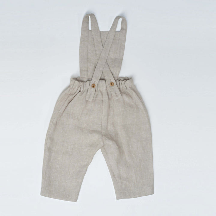Schnittmuster Kleinkind Latzhose MAX PDF 2 in 1, beige Latzhose für Kleinkinder, digitaler Nähschnitt.