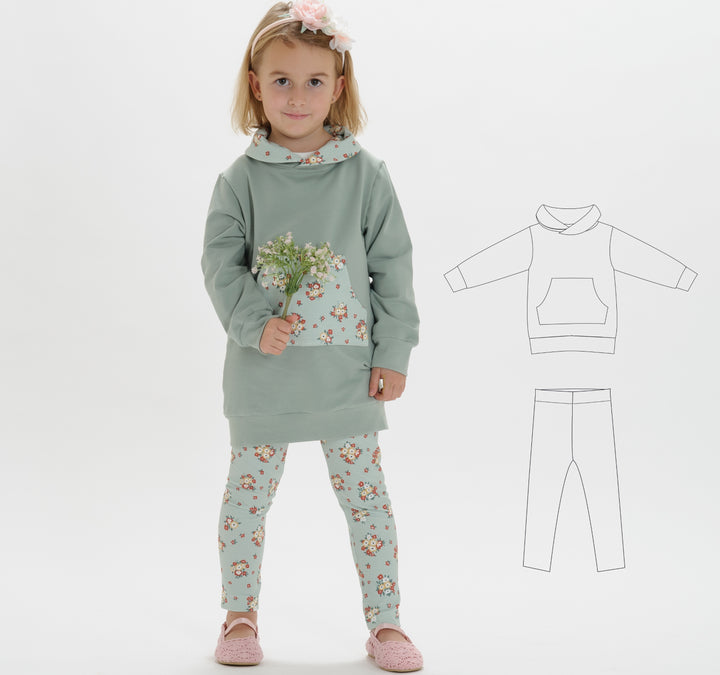 ARWEN Hoodie & Leggings Schnittmuster - Größen von 12 M bis 11 J