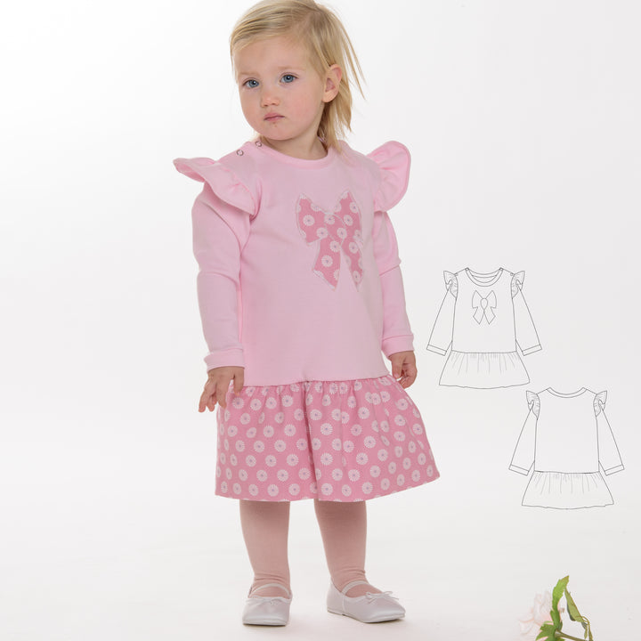 Schnittmuster Baby Sweatshirt und Kleid SOPHIE PDF - 5 Größenoptionen