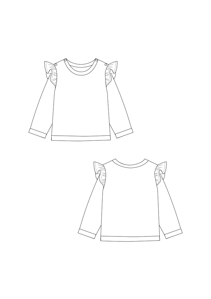 Schnittmuster Baby Sweatshirt und Kleid SOPHIE PDF - 5 Größenoptionen