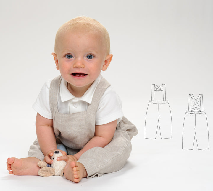 Sewing Pattern Bib Overalls MAX PDF 2 in 1 Sizes 6m-7y