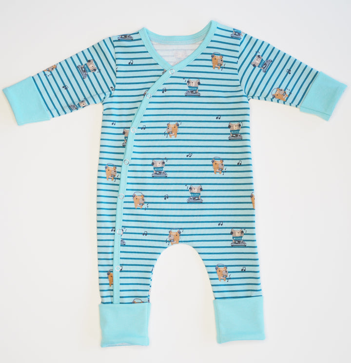 DAVID Baby Strampler Schnittmuster – Fußloser Strampler mit Fäustlingsbündchen 0-4 J