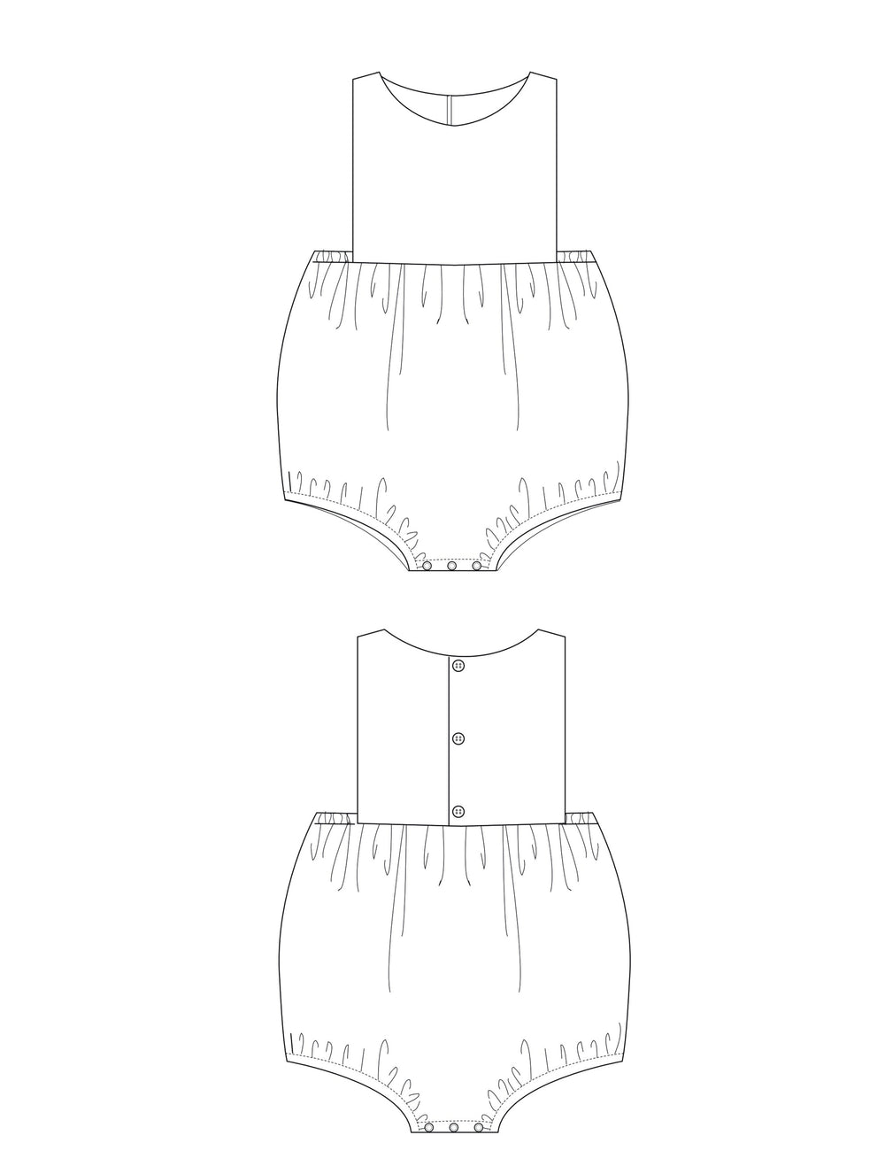 Schnittmuster Baby Latzhose Marco Kurzoverall  PDF | Sommer-Strampler | Größe 50–92 | Schnittmuster für Baby-Kurzoverall