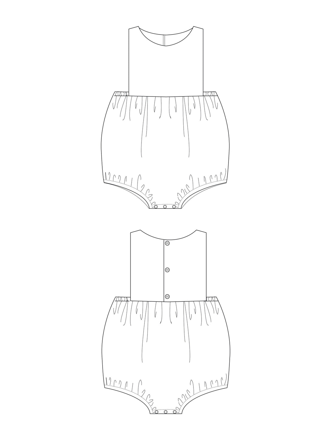 Schnittmuster Baby Latzhose Marco Kurzoverall  PDF | Sommer-Strampler | Größe 50–92 | Schnittmuster für Baby-Kurzoverall