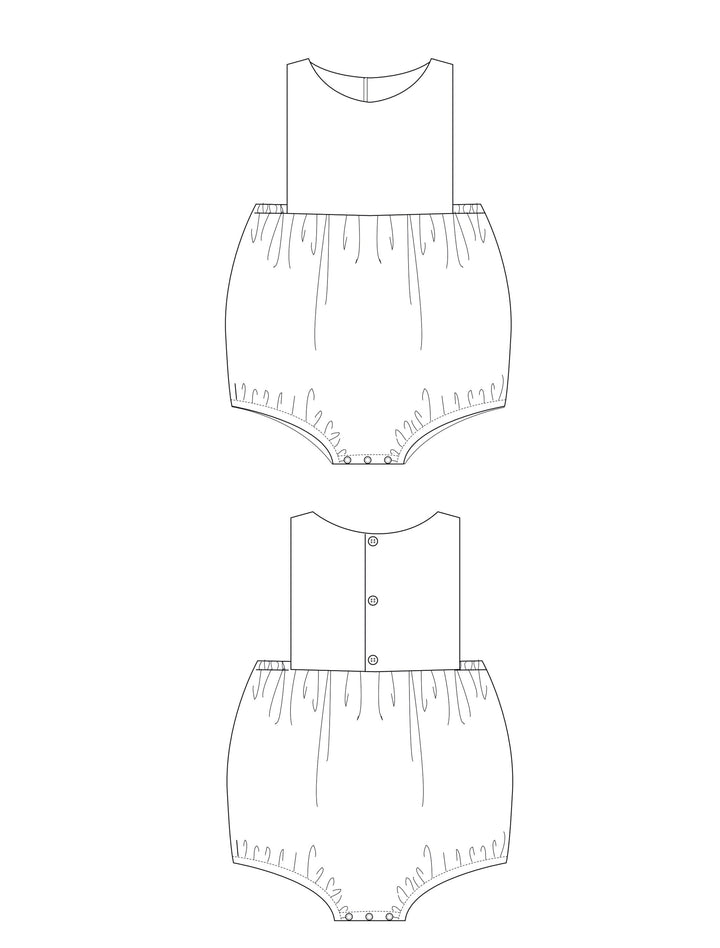 Schnittmuster Baby Latzhose Marco Kurzoverall  PDF | Sommer-Strampler | Größe 50–92 | Schnittmuster für Baby-Kurzoverall