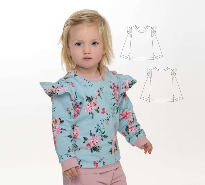 Schnittmuster Baby Sweatshirt und Kleid SOPHIE PDF 2-in-1