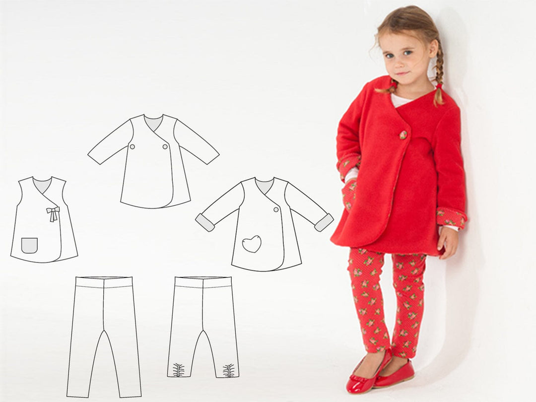 ENNA und LENA Baby Leggings und Jacke Schnittmuster pdf Twin Set Schnittmuster PDF Ebook download Patternforkids 