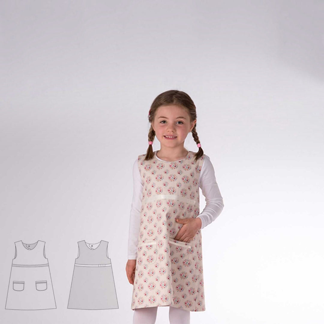 Mädchen Kleid mit Tropfenausschnitt ELENA Schnittmuster Ebook pdf Schnittmuster PDF Ebook download Patternforkids