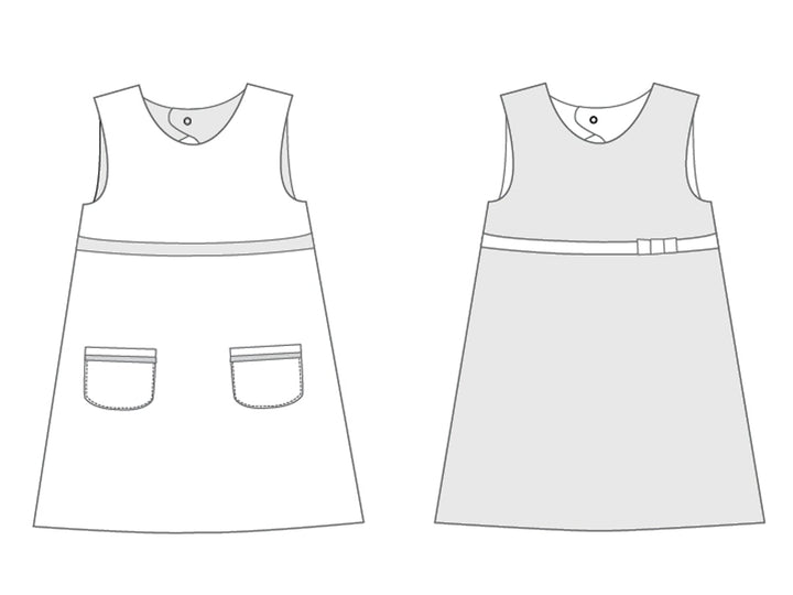 Mädchen Kleid mit Tropfenausschnitt ELENA Schnittmuster Ebook pdf Schnittmuster PDF Ebook download Patternforkids 