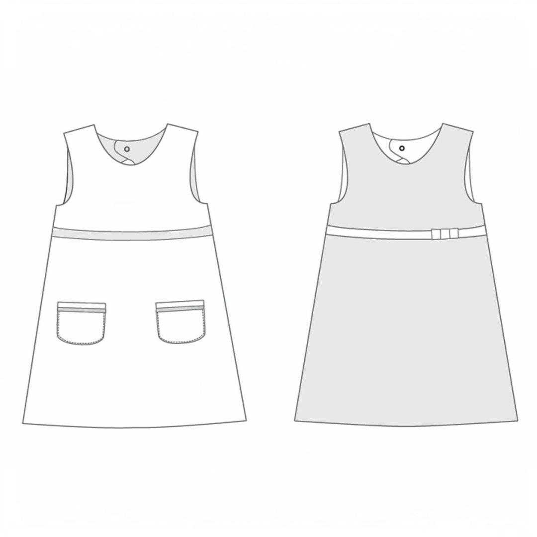 Mädchen Kleid mit Tropfenausschnitt ELENA Schnittmuster Ebook pdf Schnittmuster PDF Ebook download Patternforkids