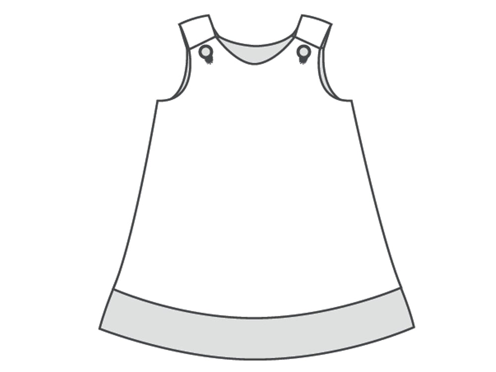 Schnittmuster Mädchenkleid STEFFI für sommerliches Babykleid in Gr. 74 - 152, Illustration des Kleides.