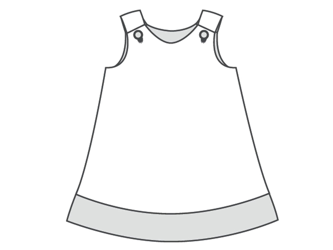 Schnittmuster Mädchenkleid STEFFI für sommerliches Babykleid in Gr. 74 - 152, Illustration des Kleides.