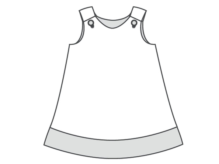 Schnittmuster Mädchenkleid STEFFI für sommerliches Babykleid in Gr. 74 - 152, Illustration des Kleides.