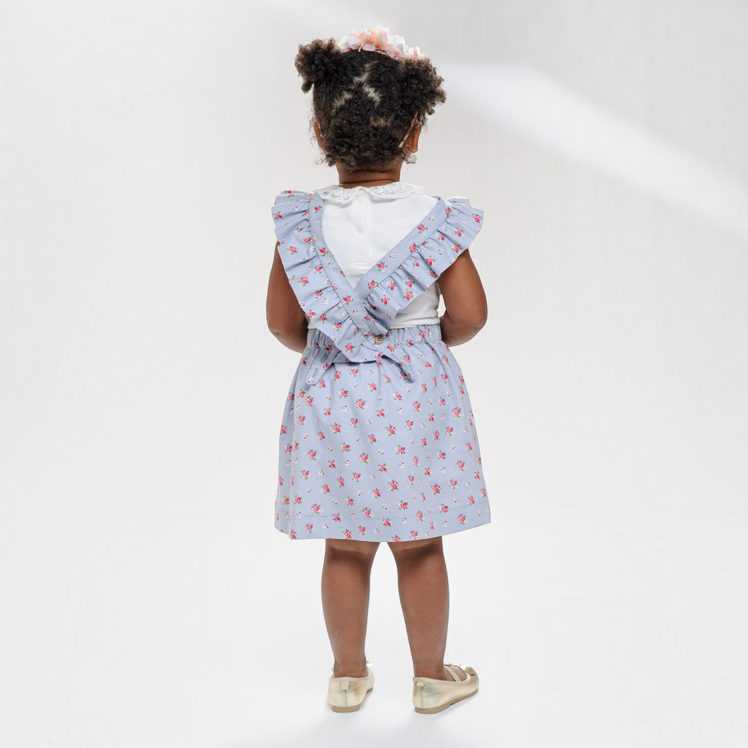 Latzkleid PDF Schnittmuster LIVIA – Rüschenkleid mit Trägern 68/74–116/122, Mädchenkleid mit Rüschen, Rückansicht